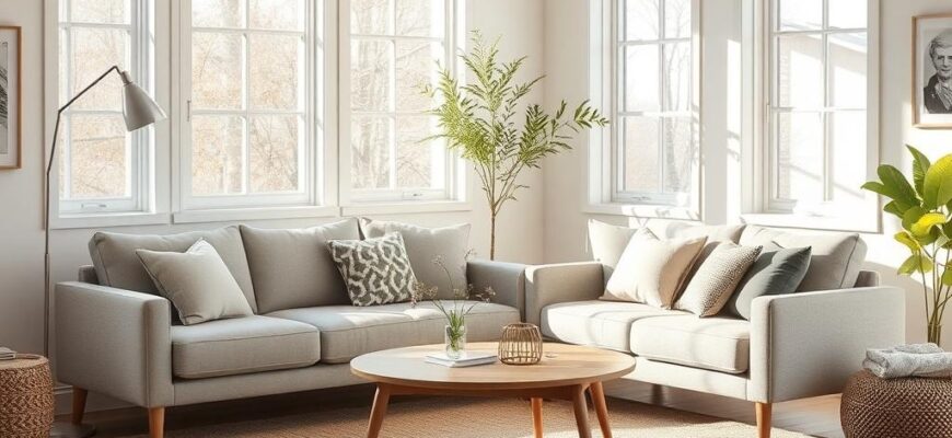 Диваны в скандинавском стиле светлые и уютные